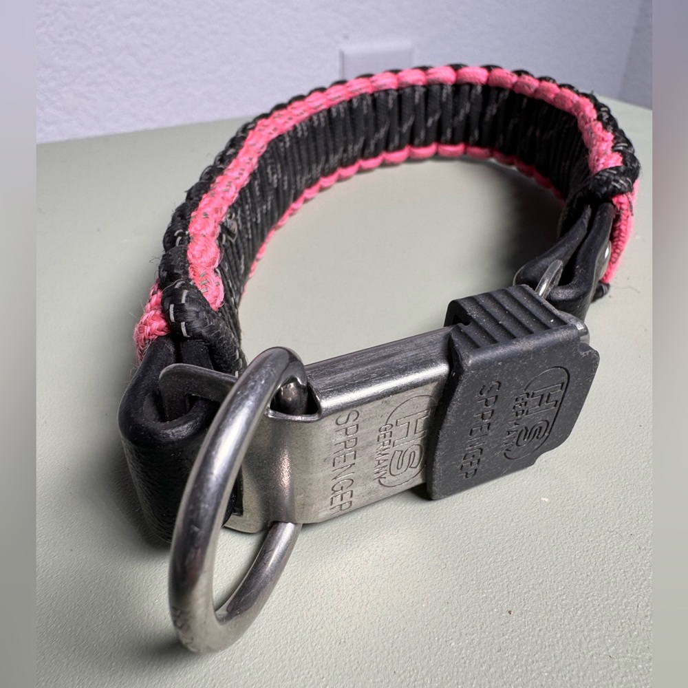 Hermsprenger pink paracord dog collar with lock - Picture 6 of 8